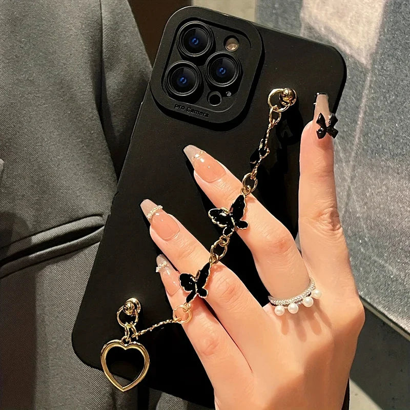 Black White Butterfly Chain Phone Case
