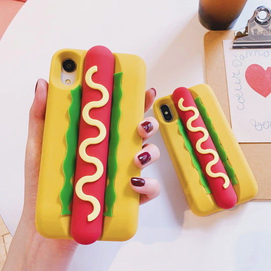 Cartoon Cute 3D Hot Dog Phone Case