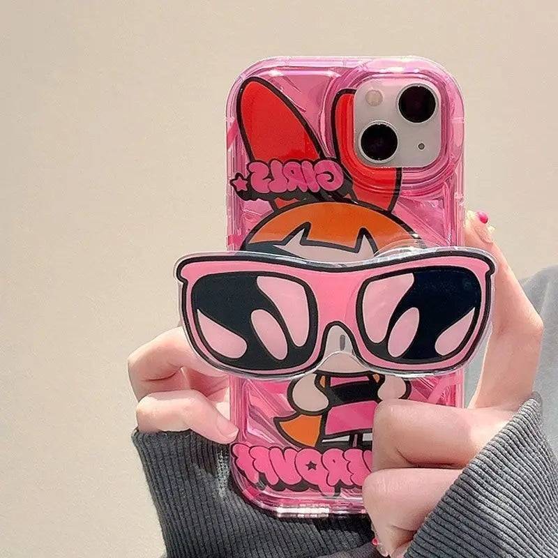Cartoon Powerpuff Girls Sunglasses Holder Phone Case