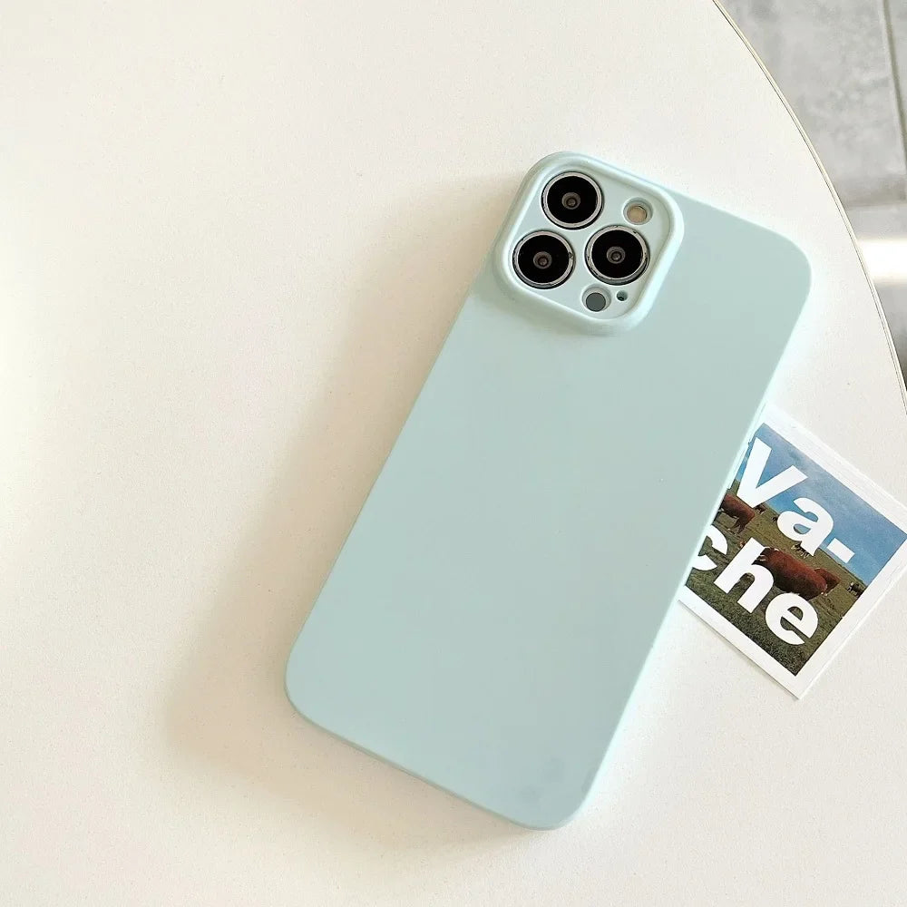 Solid Cream Color Shockproof  Phone Case