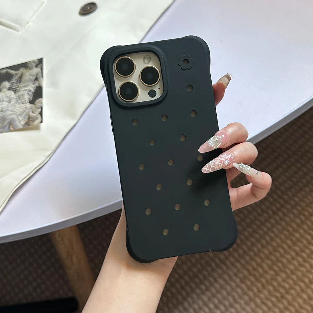 Fashion Diy Charms Holes Phone Case For iPhone