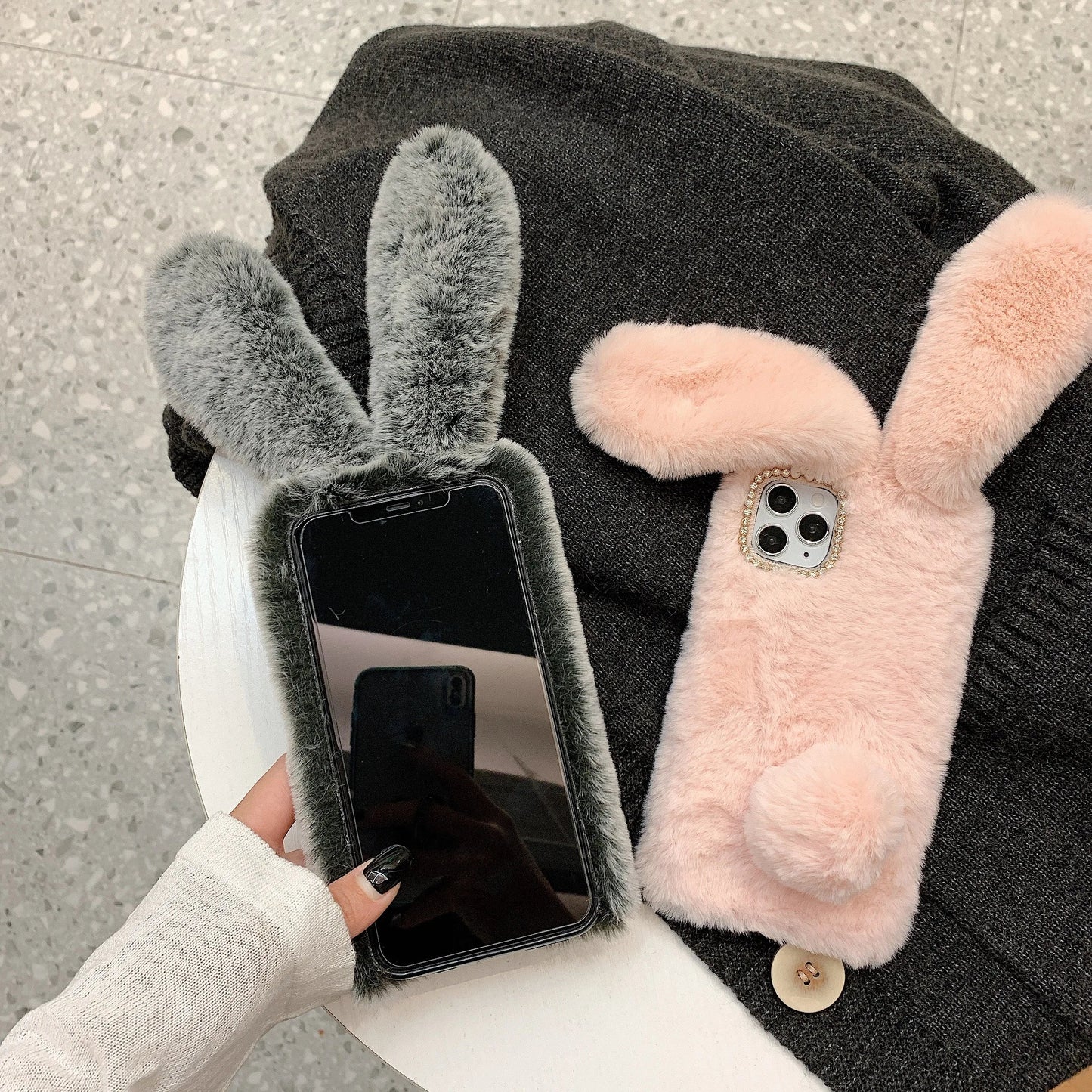 Rabbit Hair Plush Phone Case
