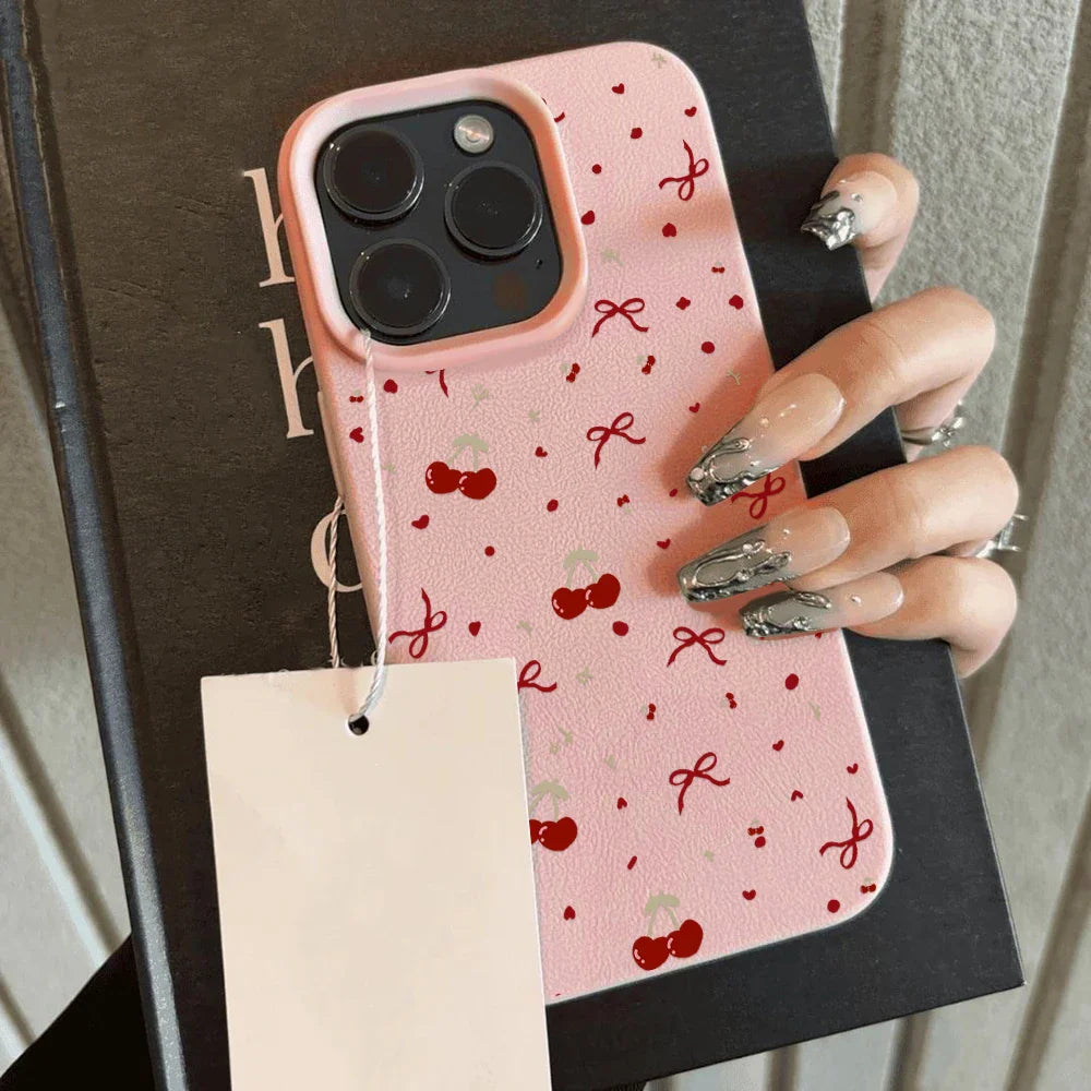 Tulip Flower Matte Candy Color Soft Leather Back Cover Funda Phone Case