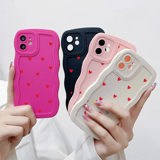 Soft Wavy Lines Love Heart Phone Case