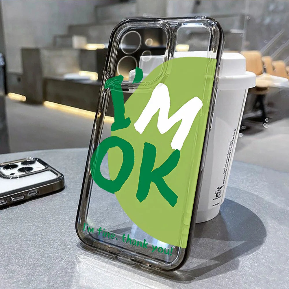 Simple Letter Cover Soft Silicone Phone Case