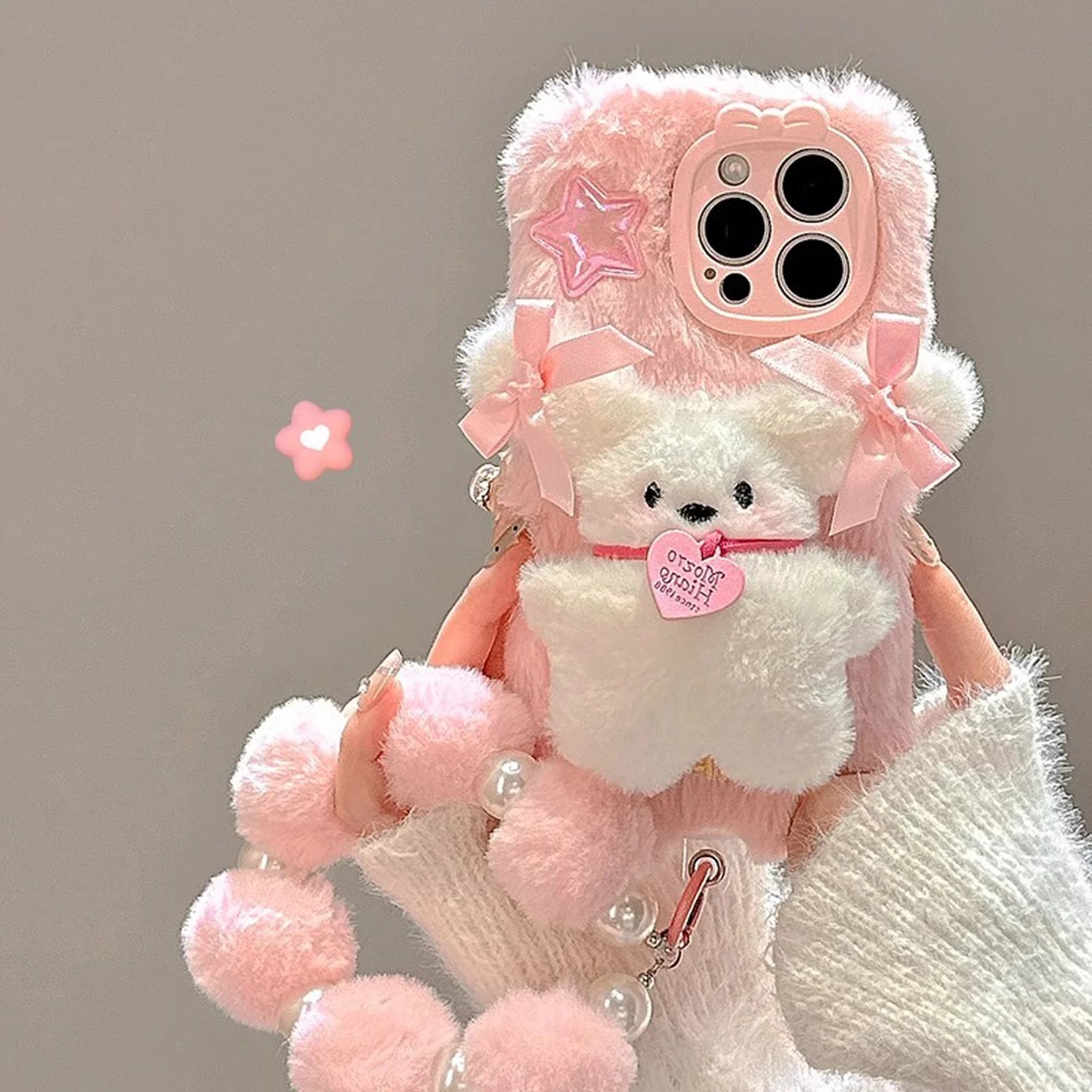 Pink Plush 3D Doll Phone Case