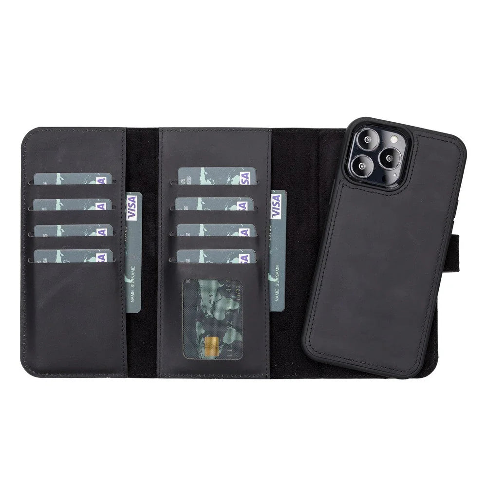 Santa iPhone 13 Pro Max Leather Detachable Wallet Case