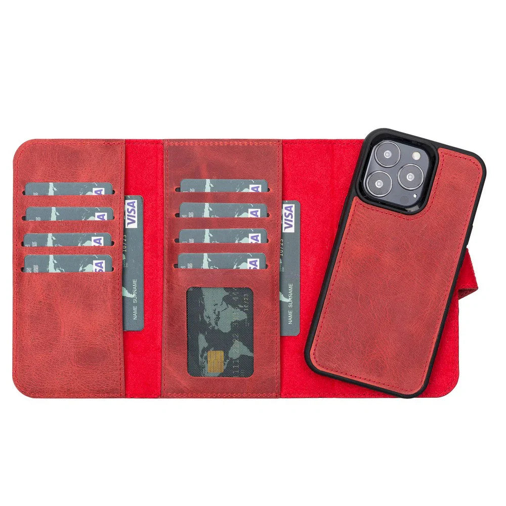 Santa iPhone 13 Pro Leather Detachable Wallet Case
