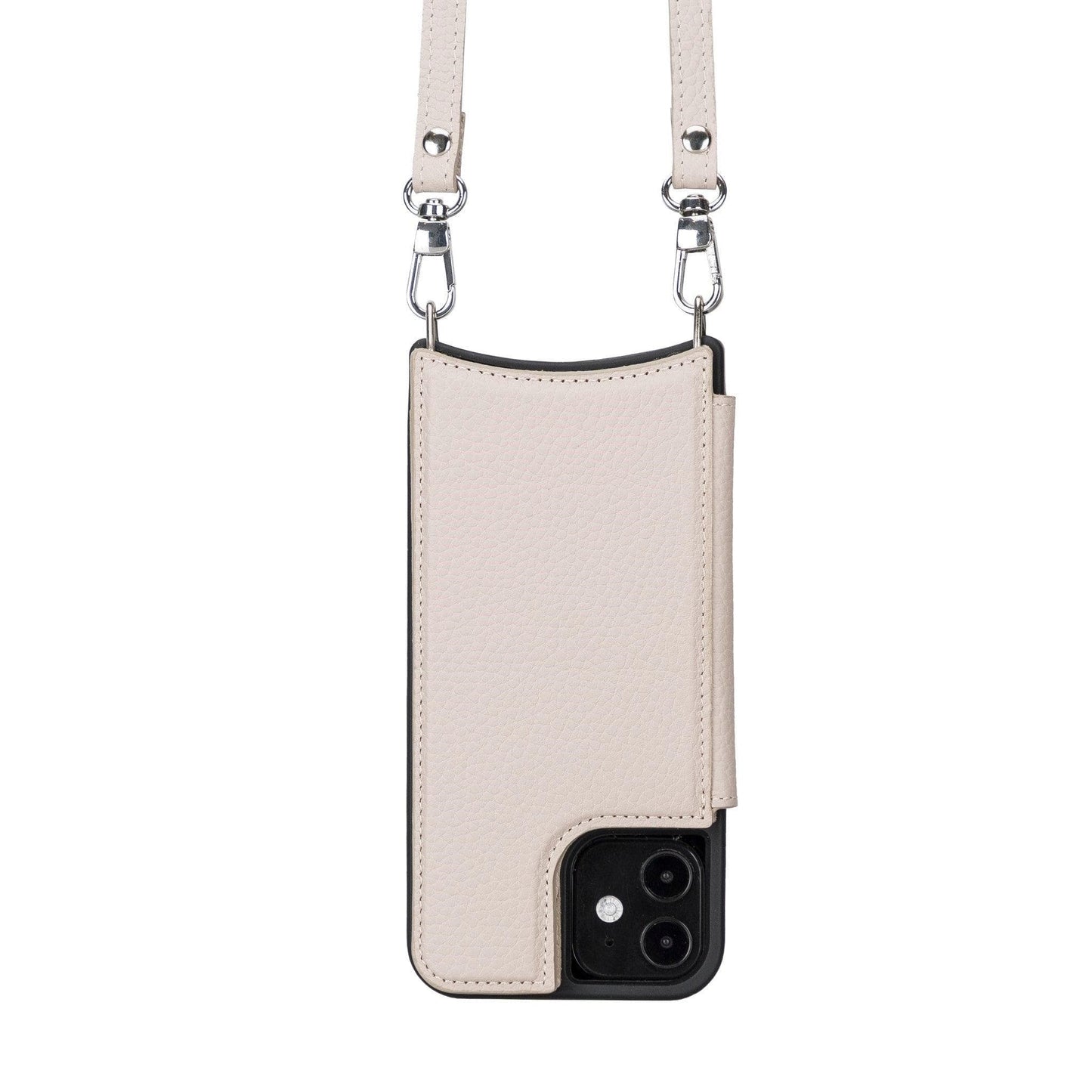 Saff iPhone 12 Mini Leather Case with Shoulder Strap