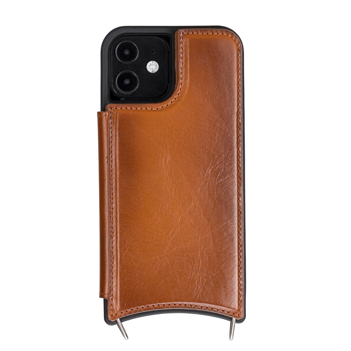 Saff iPhone 12 Mini Leather Case with Shoulder Strap