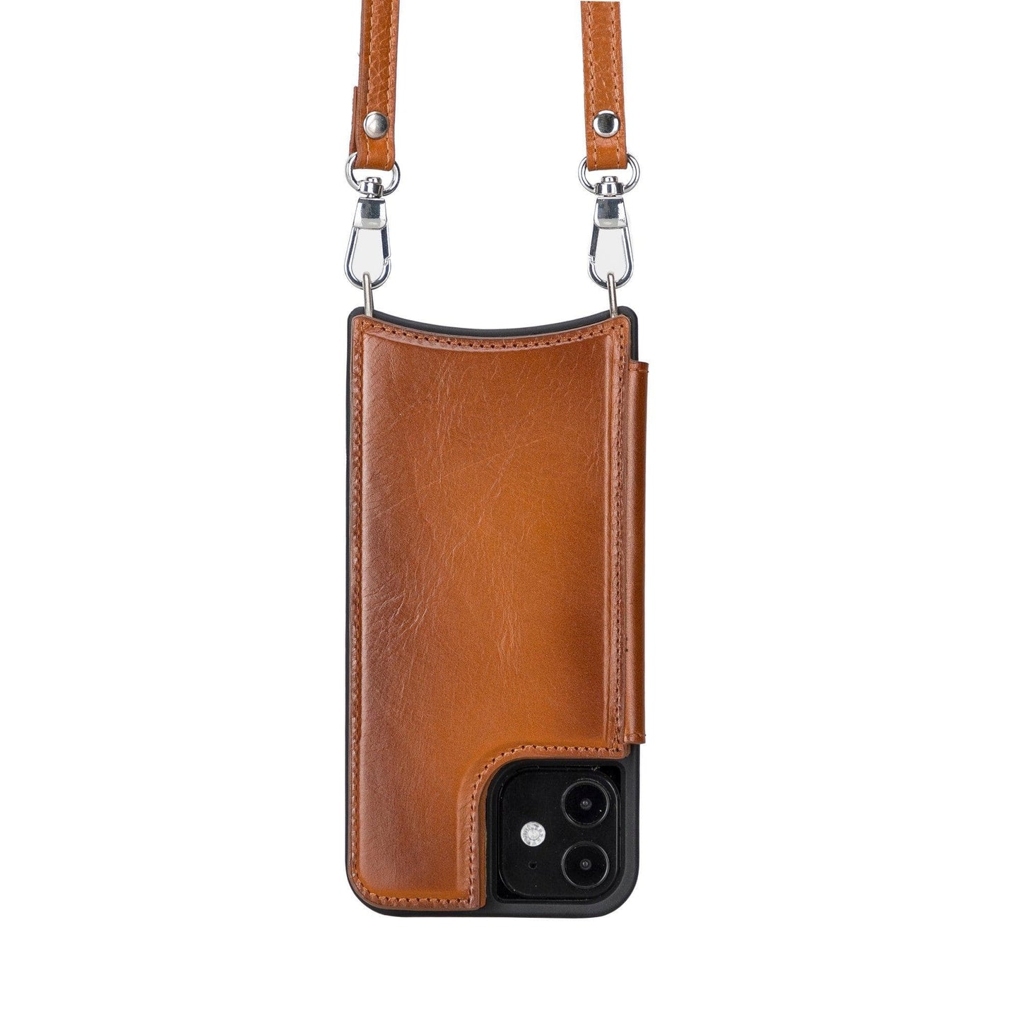 Saff iPhone 12 Pro Max Leather Case with Shoulder Strap