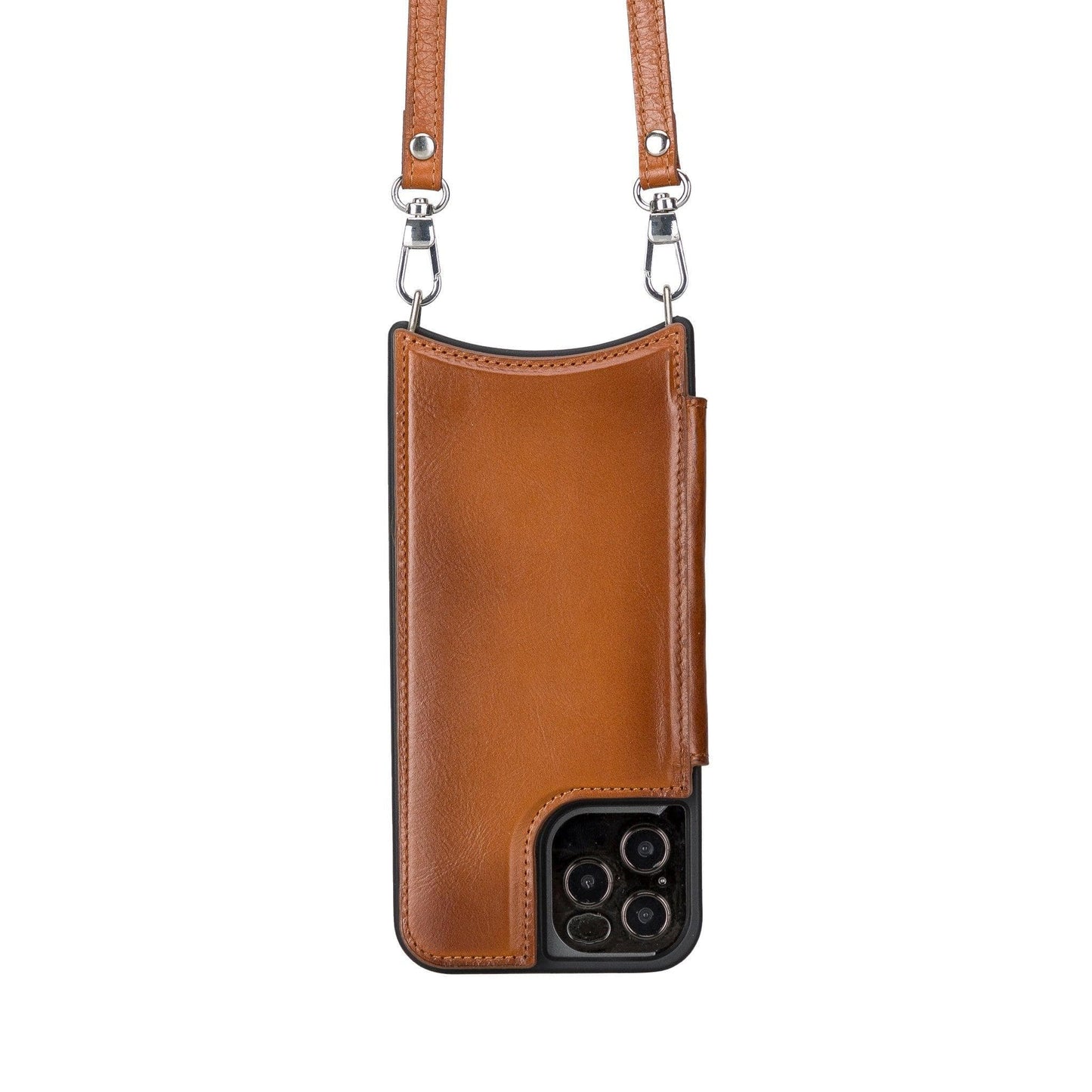 Saff iPhone 12 Pro Max Leather Case with Shoulder Strap
