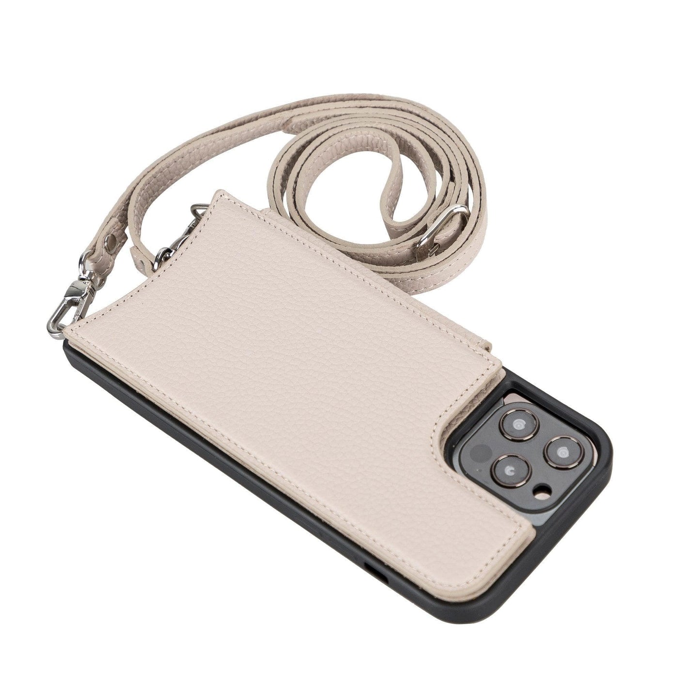 Saff iPhone 12 Pro Max Leather Case with Shoulder Strap