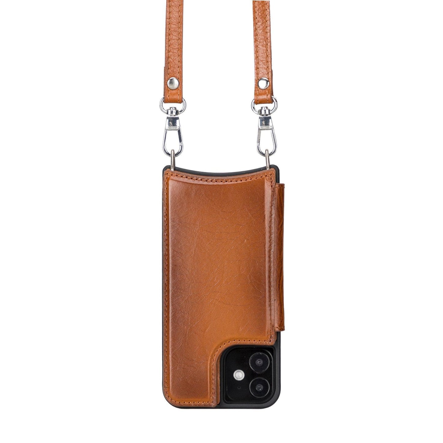 Saff iPhone 12 Pro Max Leather Case with Shoulder Strap