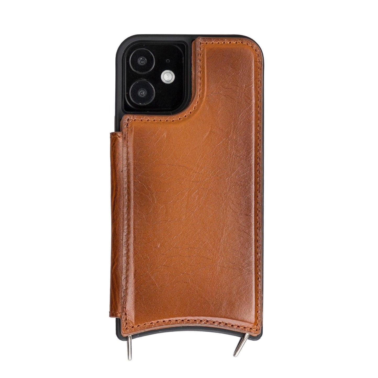 Saff iPhone 12 Mini Leather Case with Shoulder Strap