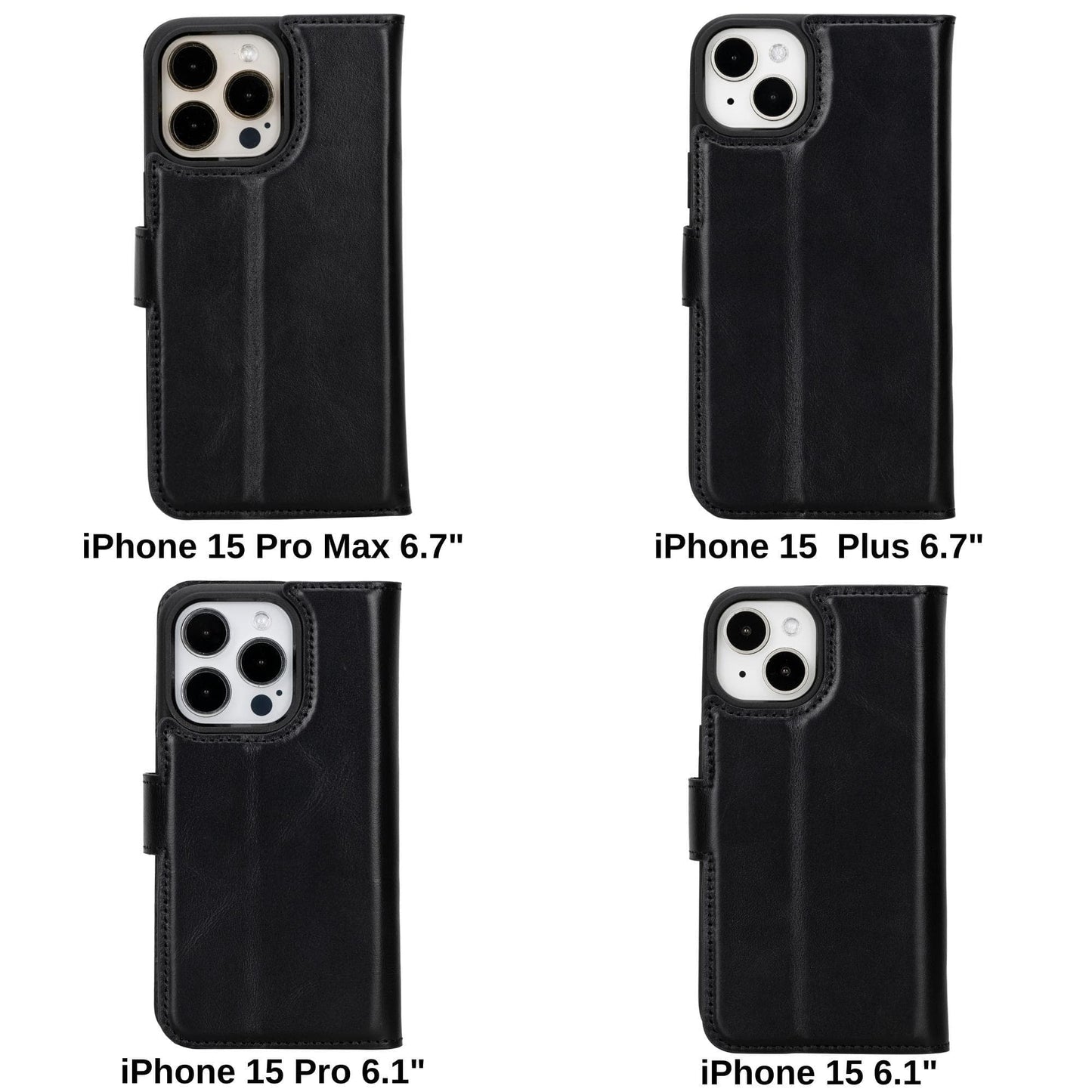 Magic iPhone 15 Pro Max Detachable Leather Wallet Case