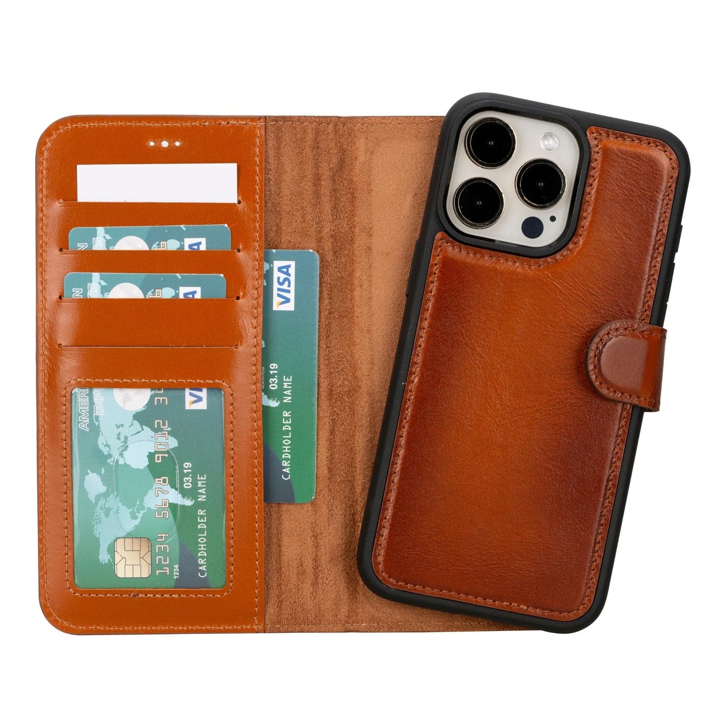 Magic iPhone 15 Pro Max Detachable Leather Wallet Case