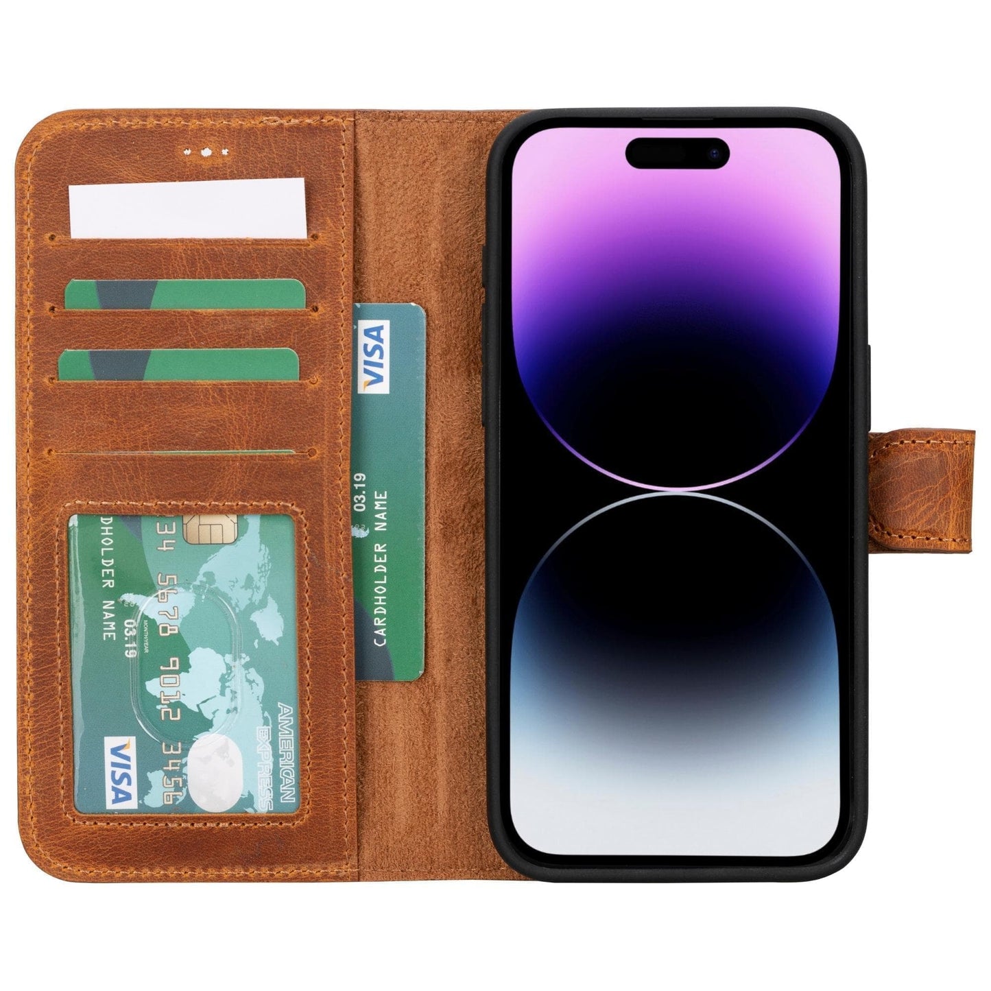 Magic iPhone 15 Pro Max Detachable Leather Wallet Case