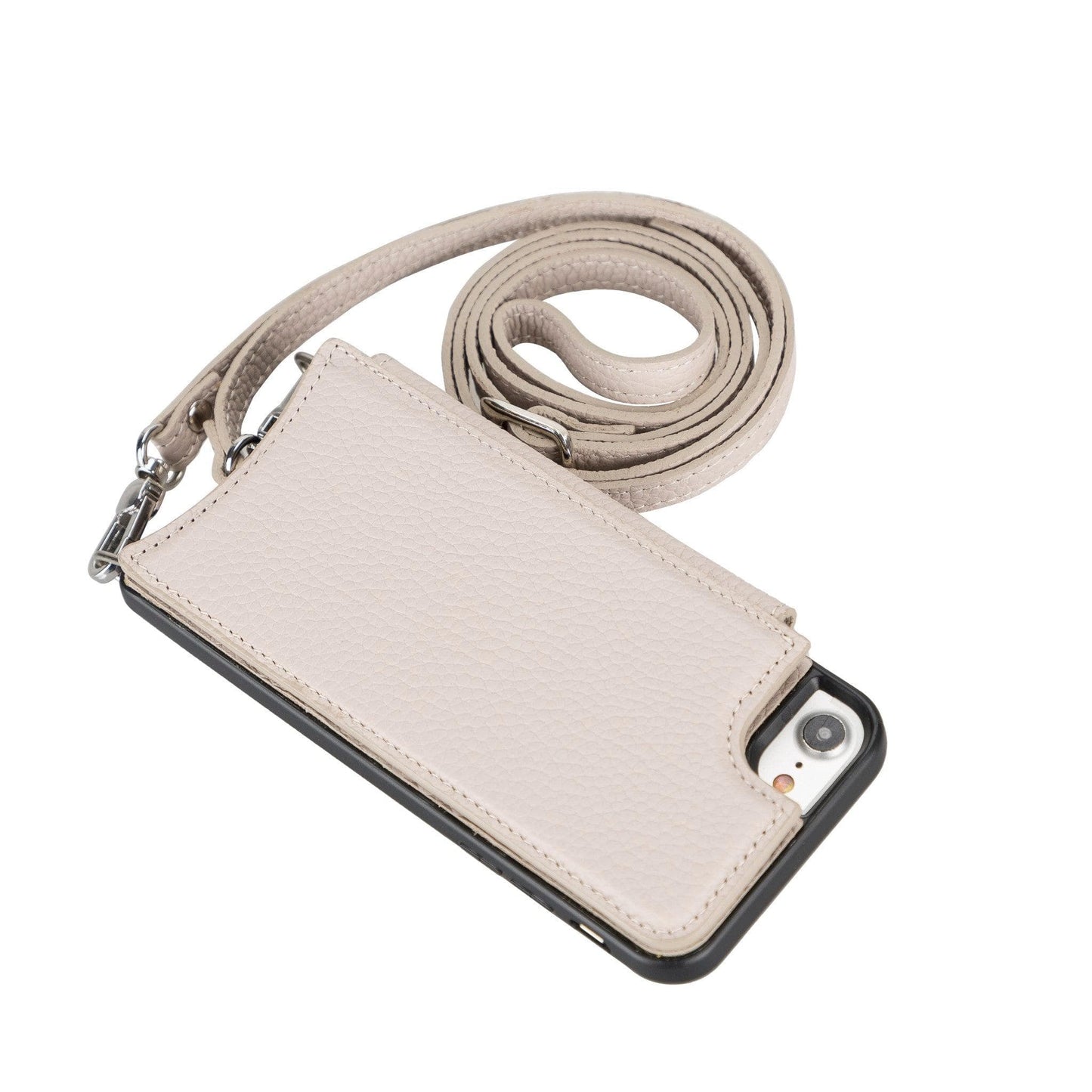 Saff iPhone SE / 8 / 7 Leather Case with Shoulder Strap