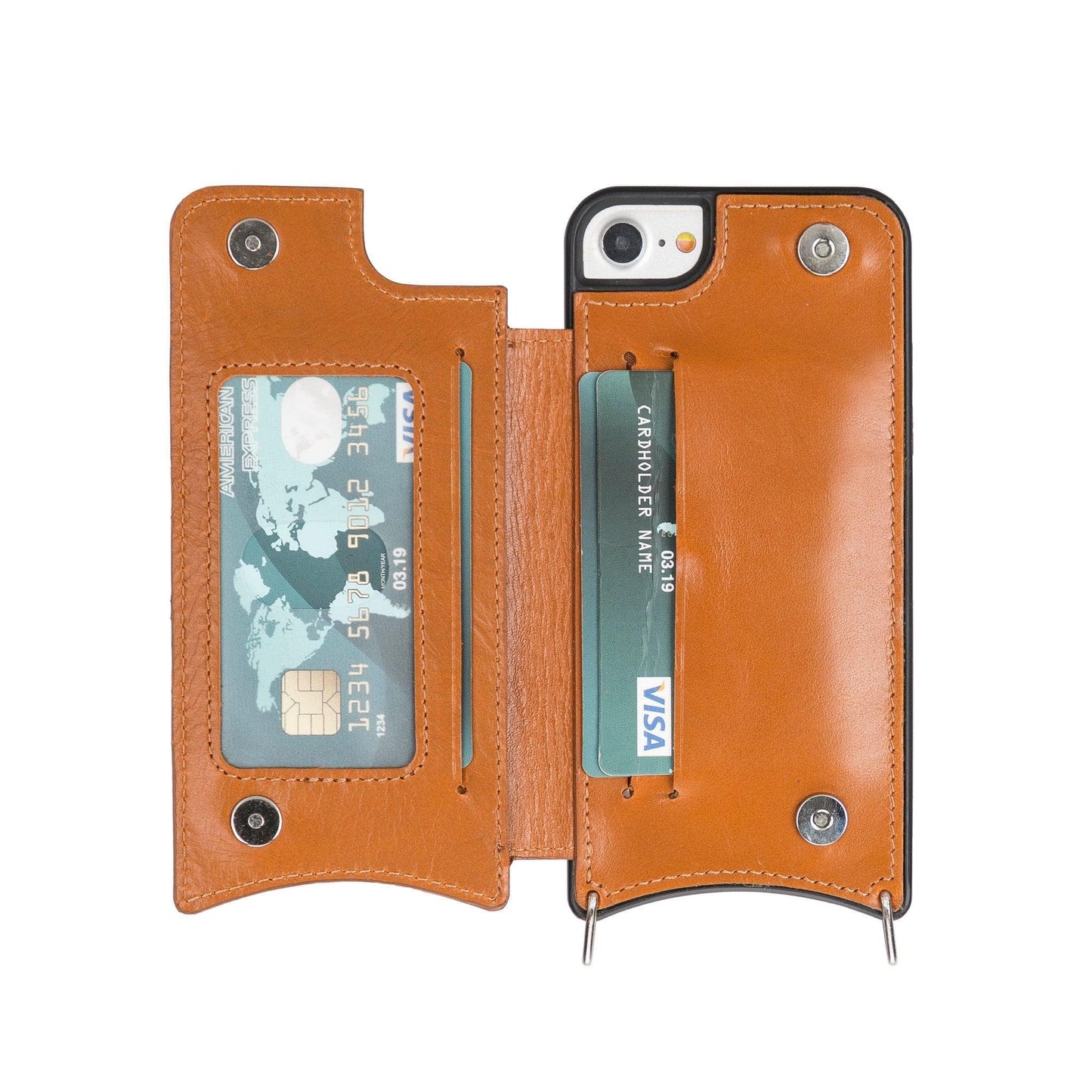 Saff iPhone SE / 8 / 7 Leather Case with Shoulder Strap