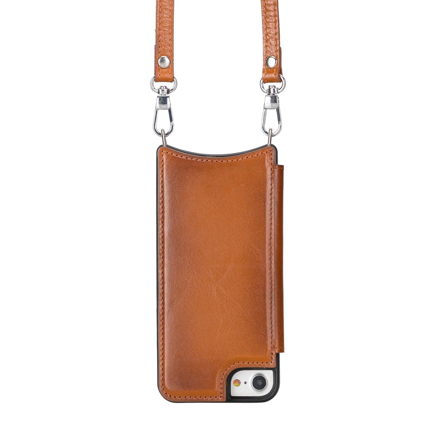 Saff iPhone SE / 8 / 7 Leather Case with Shoulder Strap