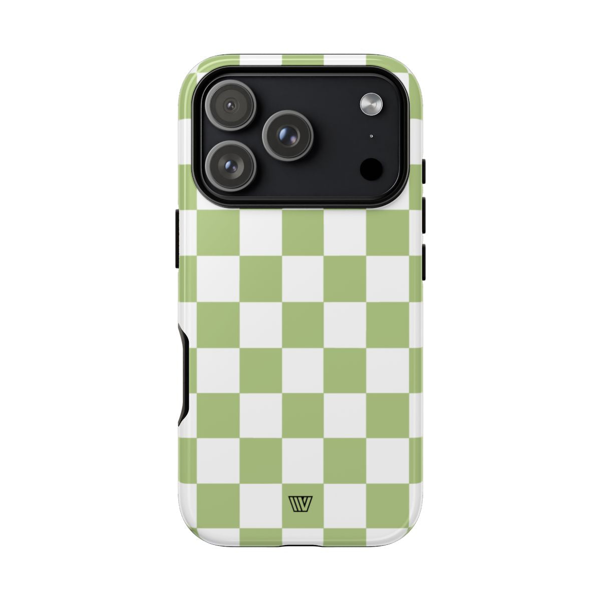 PALE OLIVE WHITE CHECKERBOARD | Tough Phone Case