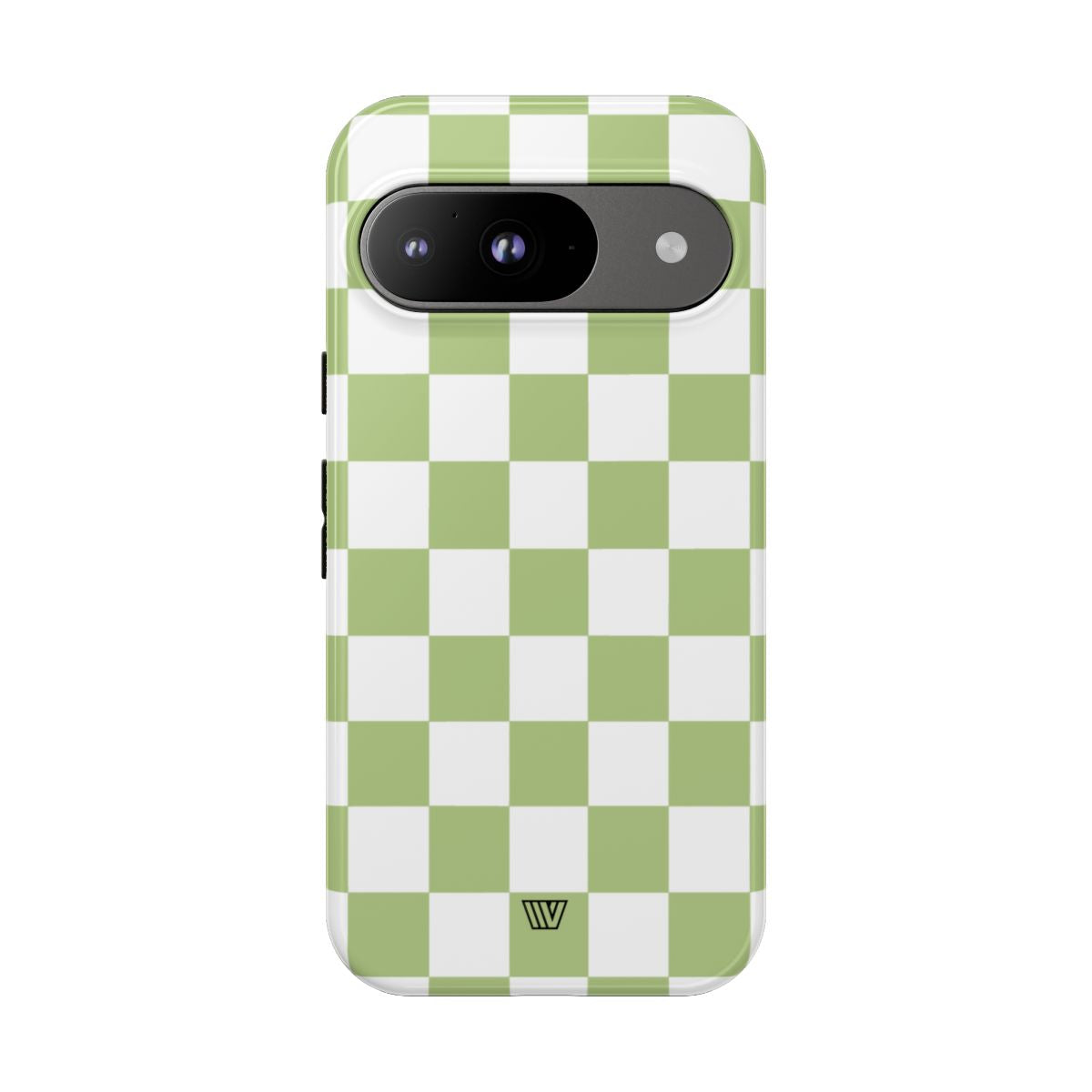 PALE OLIVE WHITE CHECKERBOARD | Tough Phone Case