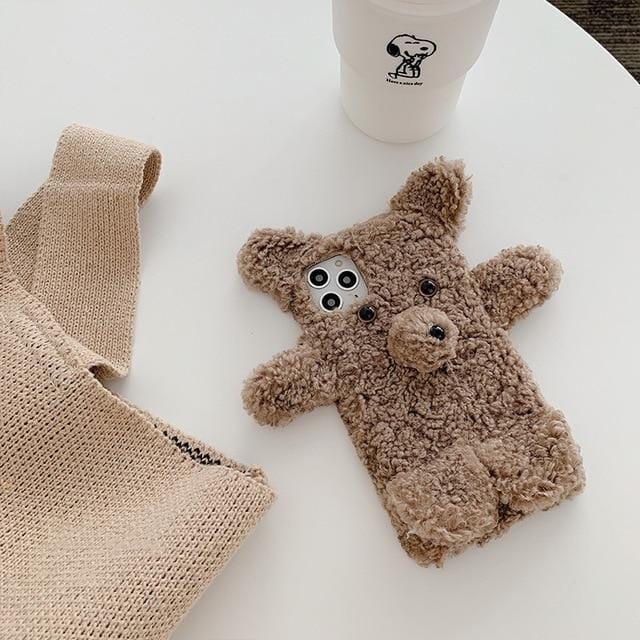 3D Cartoon Plush Bear iPhone Case