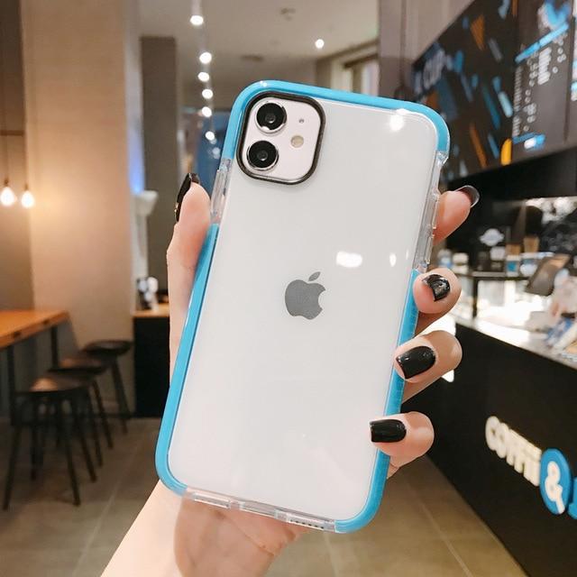 Solid Color Clear Shockproof iPhone Case