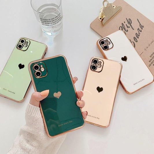 Protective Electroplated Love Heart iPhone Case