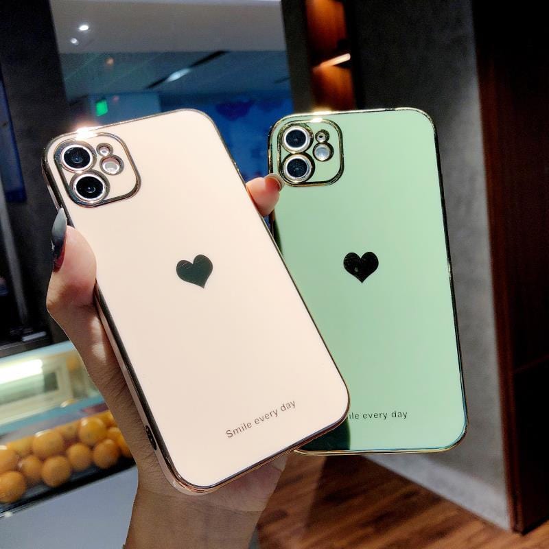 Protective Electroplated Love Heart iPhone Case