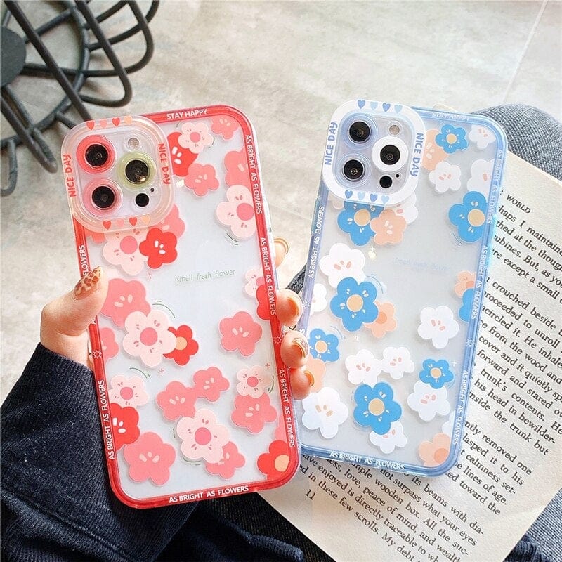 Transparent Fashion Flowers iPhone Case