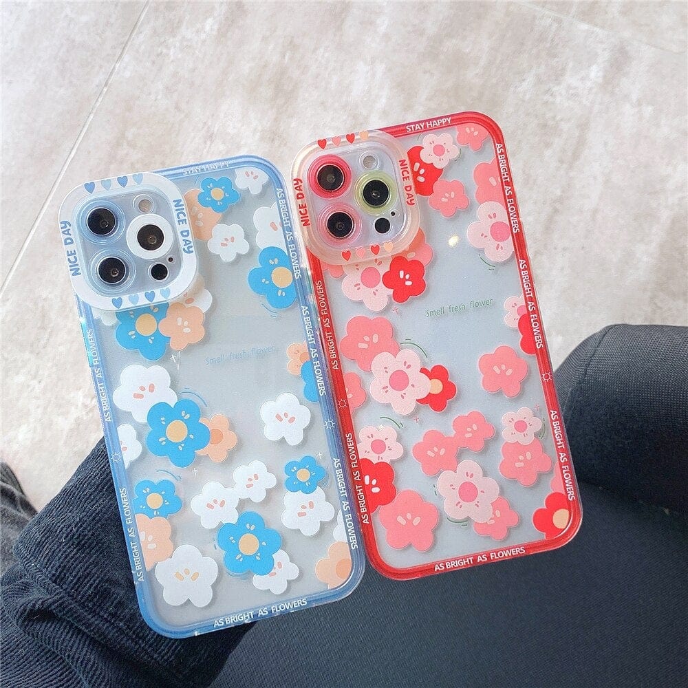 Transparent Fashion Flowers iPhone Case