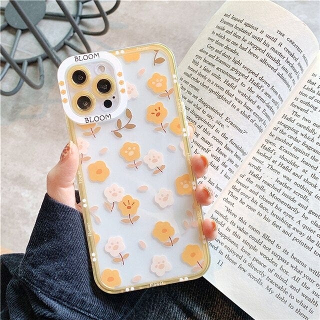 Transparent Fashion Flowers iPhone Case