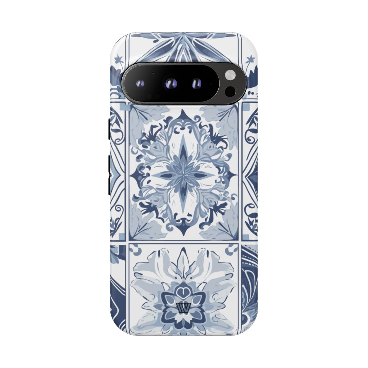 BLUE WHITE TILE | Tough Phone Case