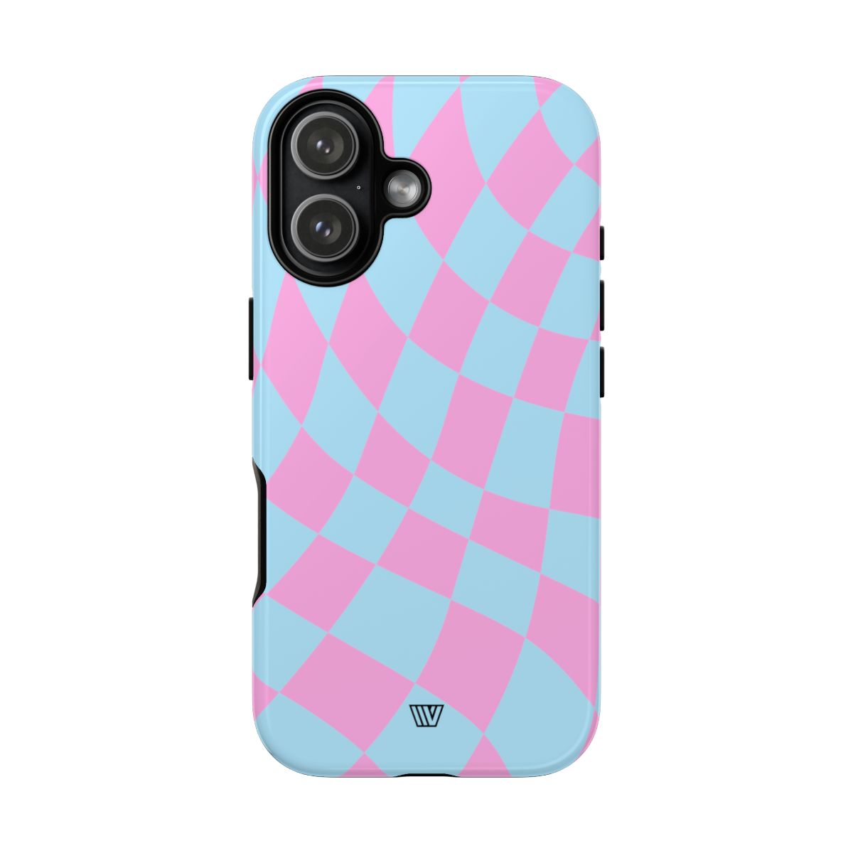 BLUE PINK CURVY CHECKERBOARD | Tough Phone Case
